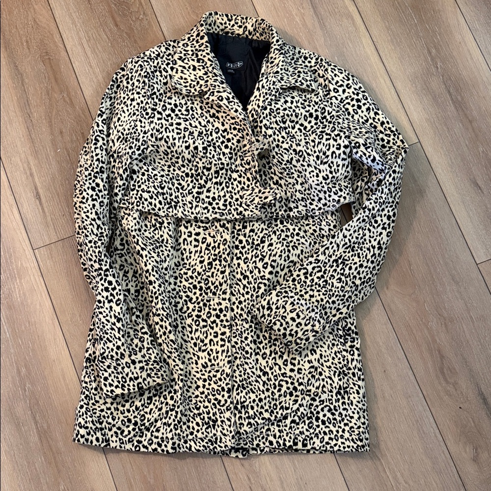 Volcom cheeta print trench